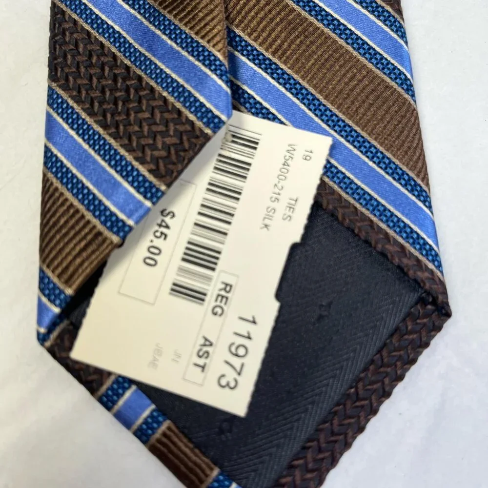 Vintage Bruno Piatelli Roma 100% Silk Blue Multicolor Striped Tie 58
